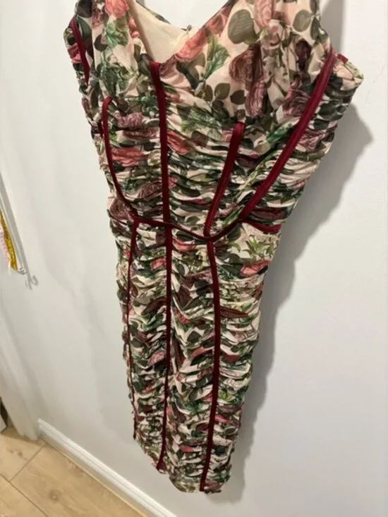 HOUSE OF CB - SABLE -Vintage Floral Ruched Corset Dress - Picture 7 of 12